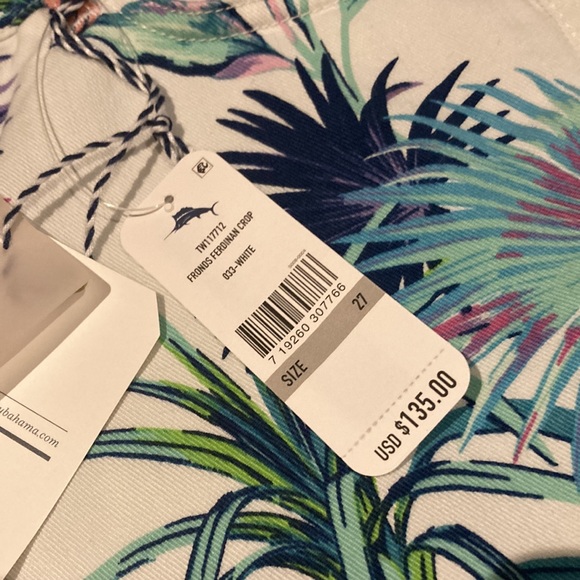 Tommy Bahama women's floral white denim jeans - Picture 3 of 3